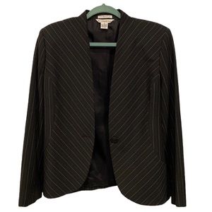 Preston & York Black Single Button Pinstripe Women’s Blazer Jacket Size 12